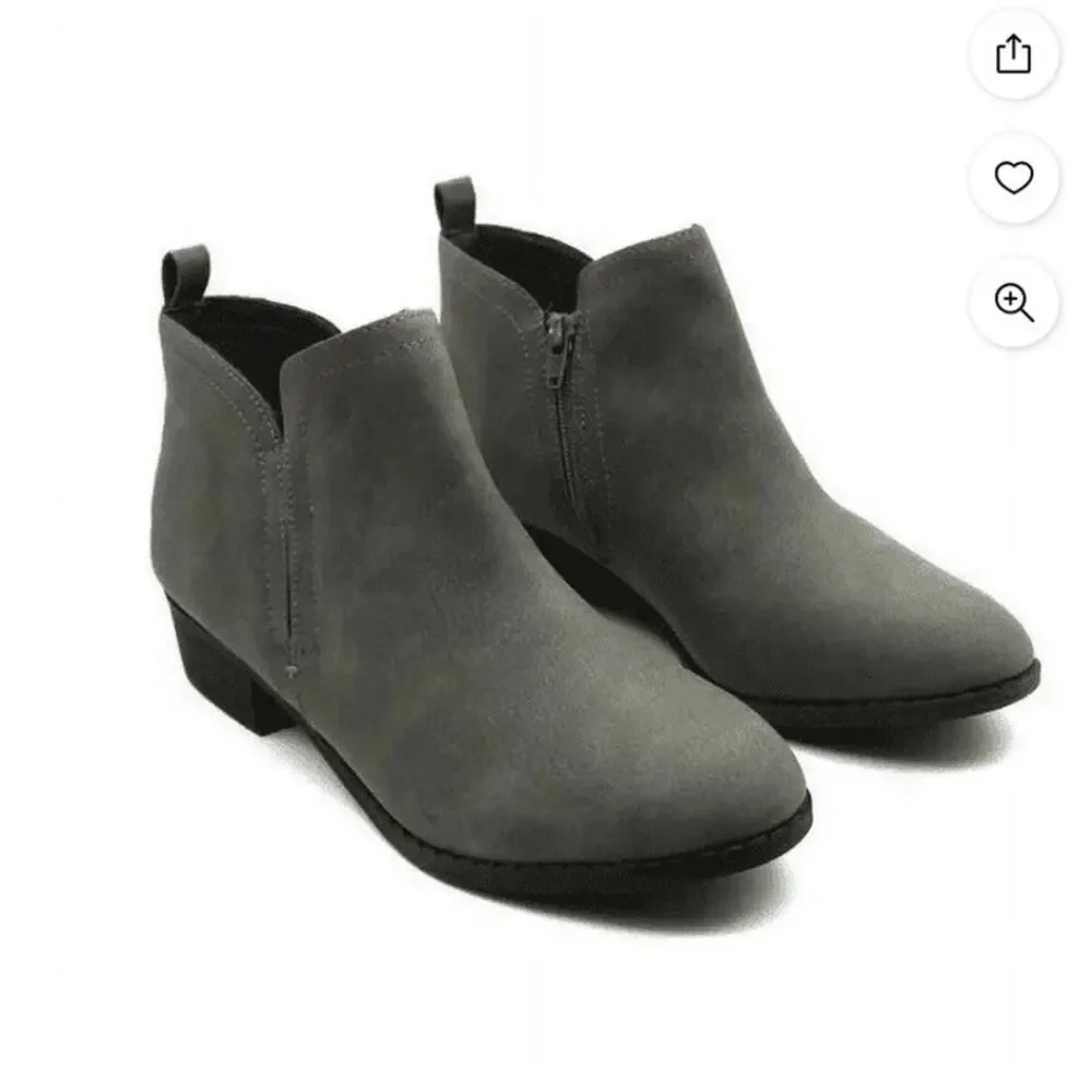 New Sun + Stone Women's Cadee Ankle Booties Grey 5M